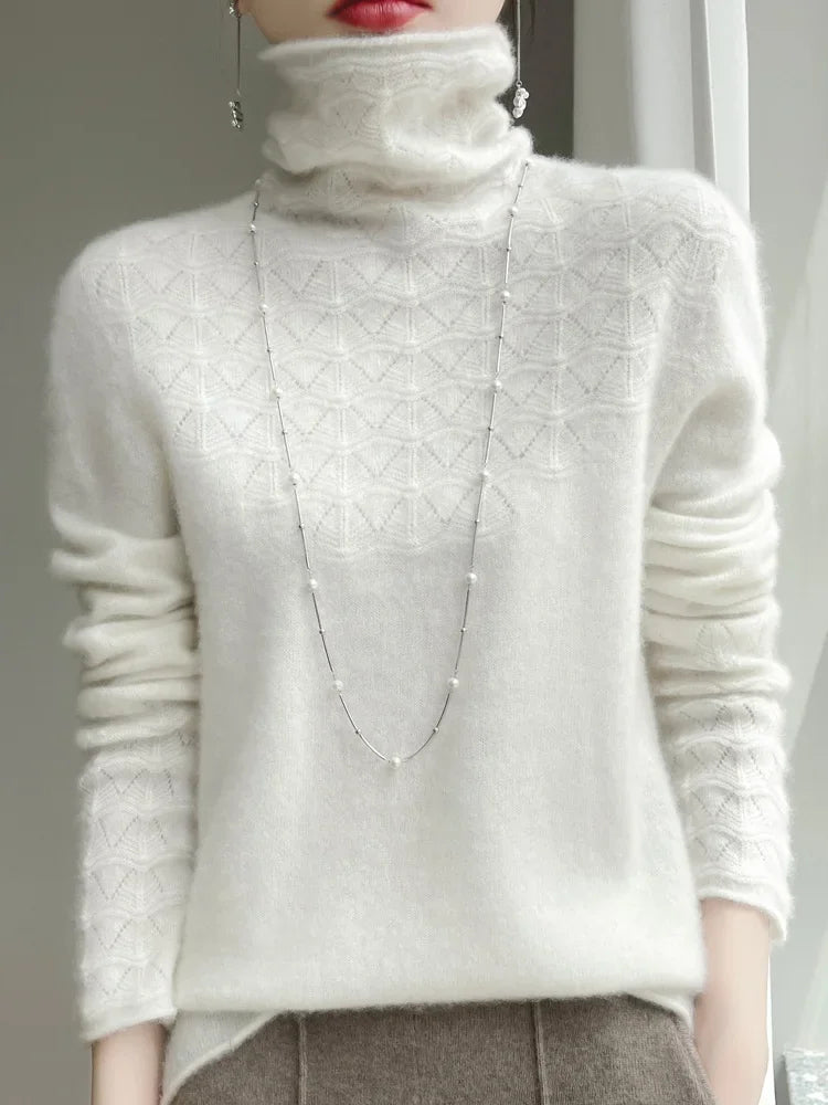 Josette - Trui met col van 100% Merino wol