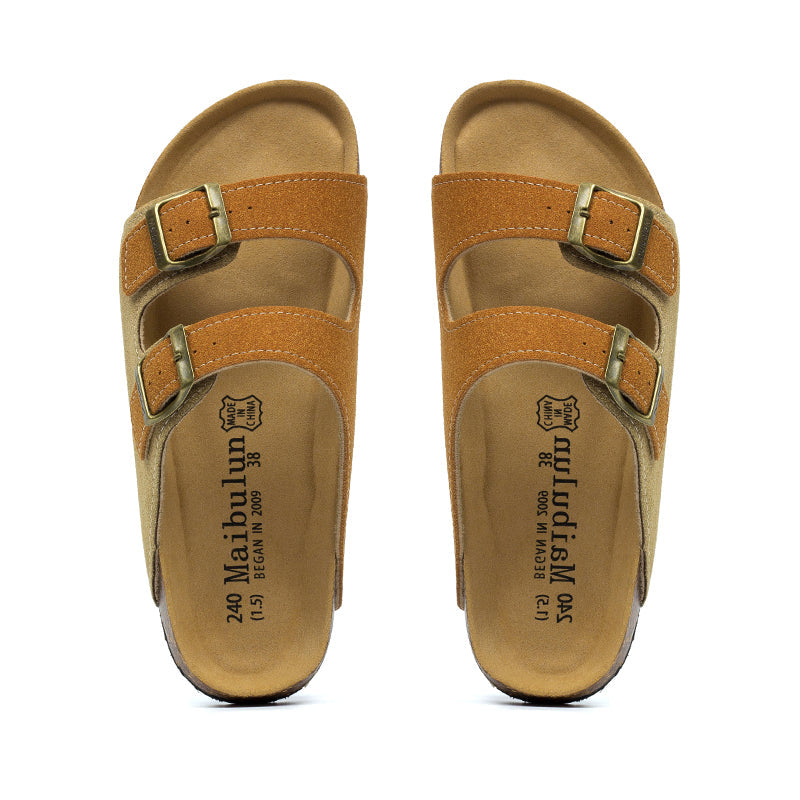 KOEN - Heren Kurk Dubbele Gespslippers