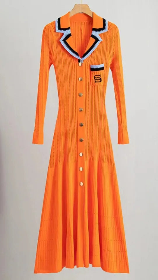 Beatrice - 2024 Herfst Elegante Slanke Gebreide Lange Jurk voor Vrouwen