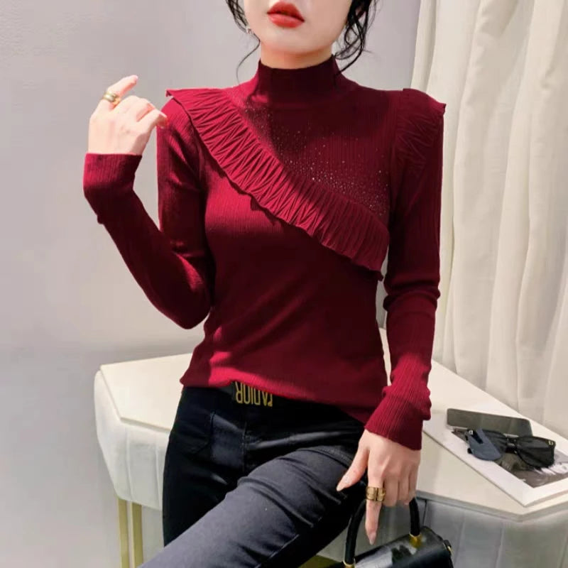 Yvaine - 2024 lente nieuwe mode dames coltrui met lange mouwen