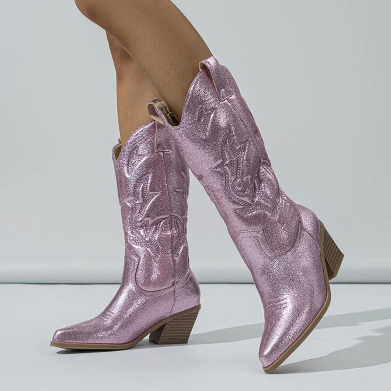 Quintessa - Trendy Geborduurde Western Cowboylaarzen voor Vrouwen
