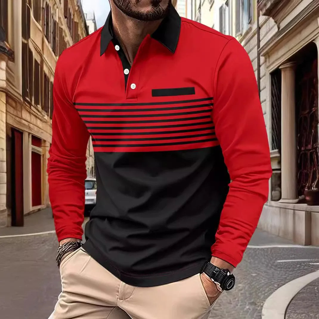 Fridtjof - 2024 Lente & Herfst Heren Gestreept Poloshirt