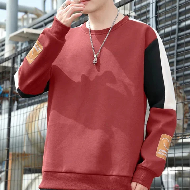 Thistle - Heren veelzijdig Sweatshirt met O-hals en contrasterende kleur