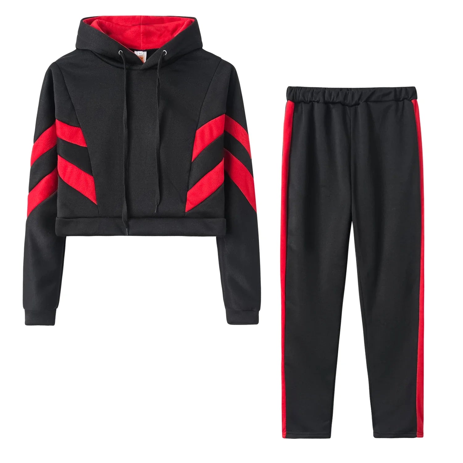 Deva - Trendy Dames Midriff Hoodie & Sweater Set