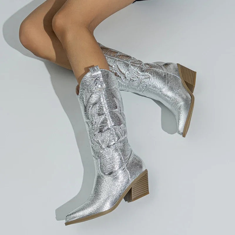 Quintessa - Trendy Geborduurde Western Cowboylaarzen voor Vrouwen
