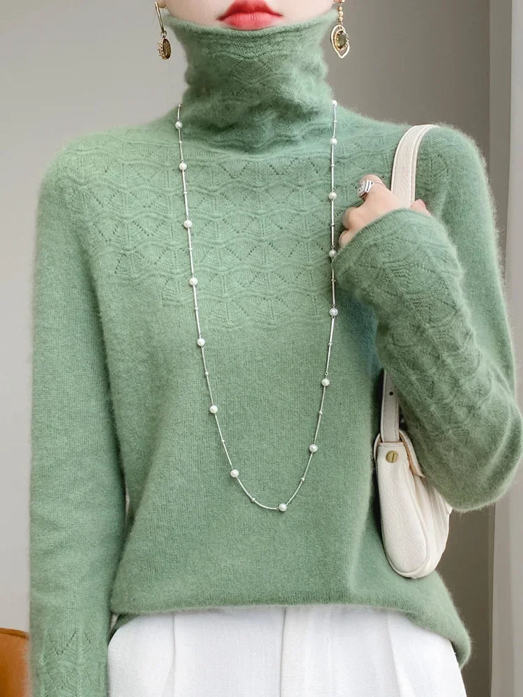 Josette - Trui met col van 100% Merino wol