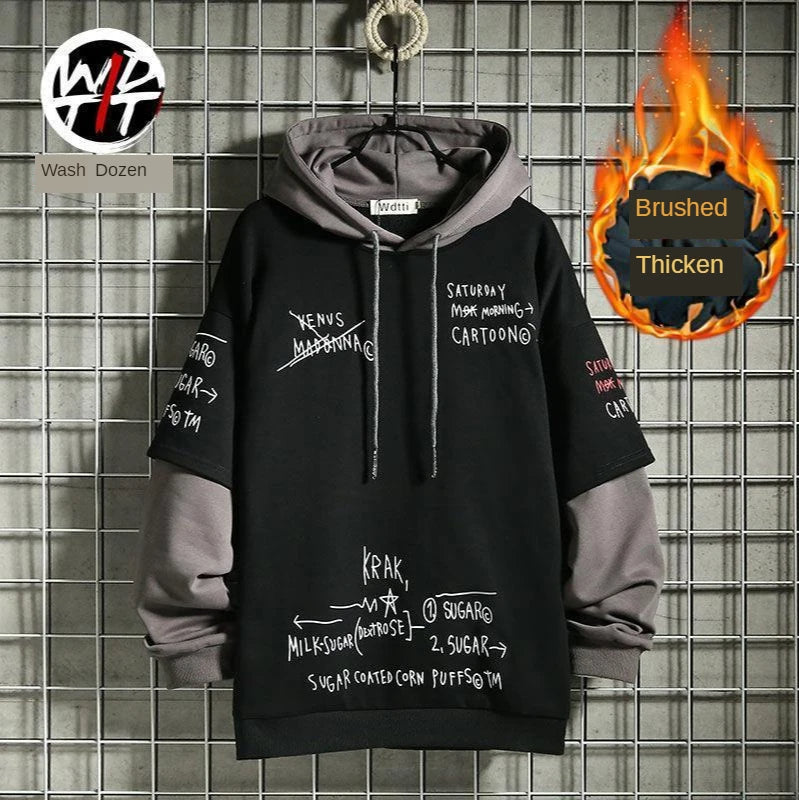 Simeon - Mock Tweedelig Sweatshirt met Koreaanse Hip Hop print