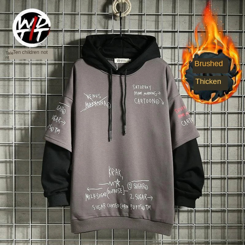 Simeon - Mock Tweedelig Sweatshirt met Koreaanse Hip Hop print