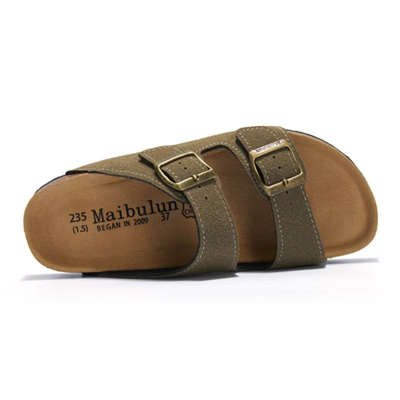 FRITS - Heren Kurk Dubbele Gespslippers