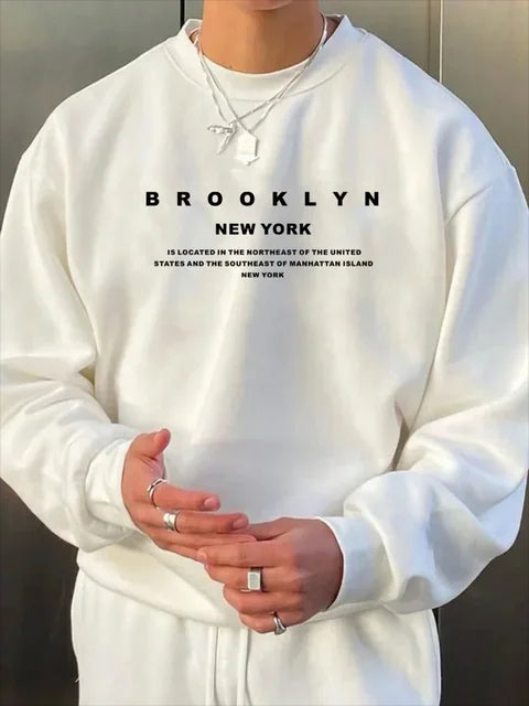 Brevin - Trendy Letter Print Hoodie voor mannen
