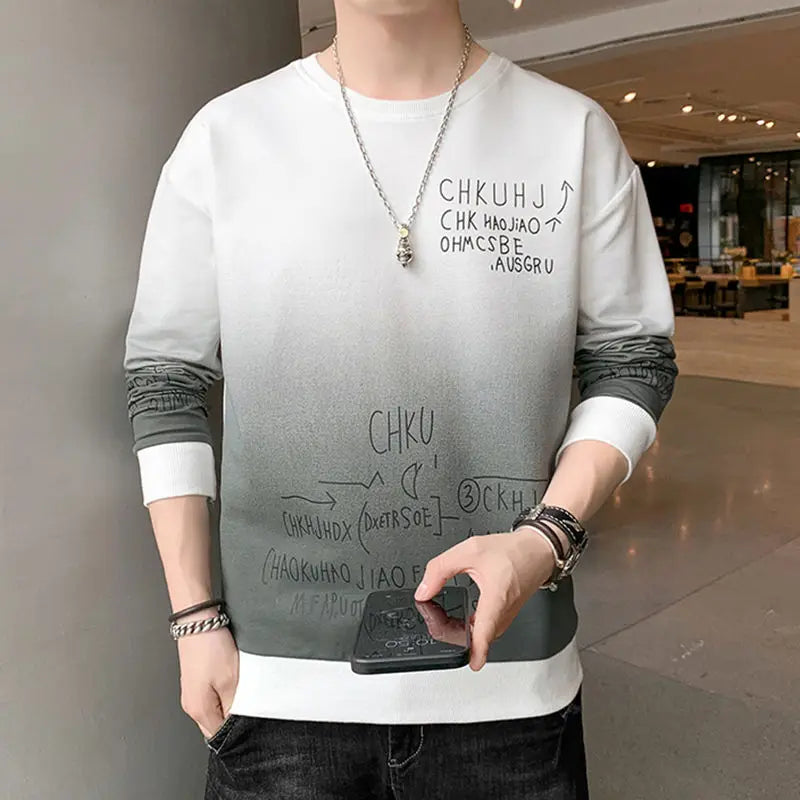 Abram - 2024 Fashion Sweatshirt met O-hals Gedrukt Letter Kleurverloop
