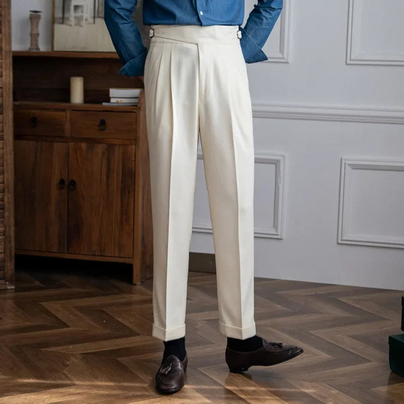Mortimer - 2024 Italiaanse stijl herfst/winter Broek met hoge taille en rechte pijpen