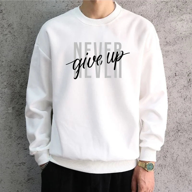 Quinten - Heren sweater met oversized grafische capuchon