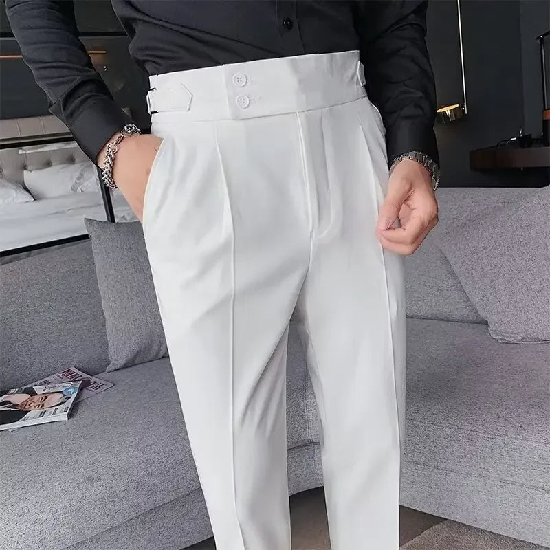 Wendell - Casual herenpantalon met hoge taille en rechte pijpen