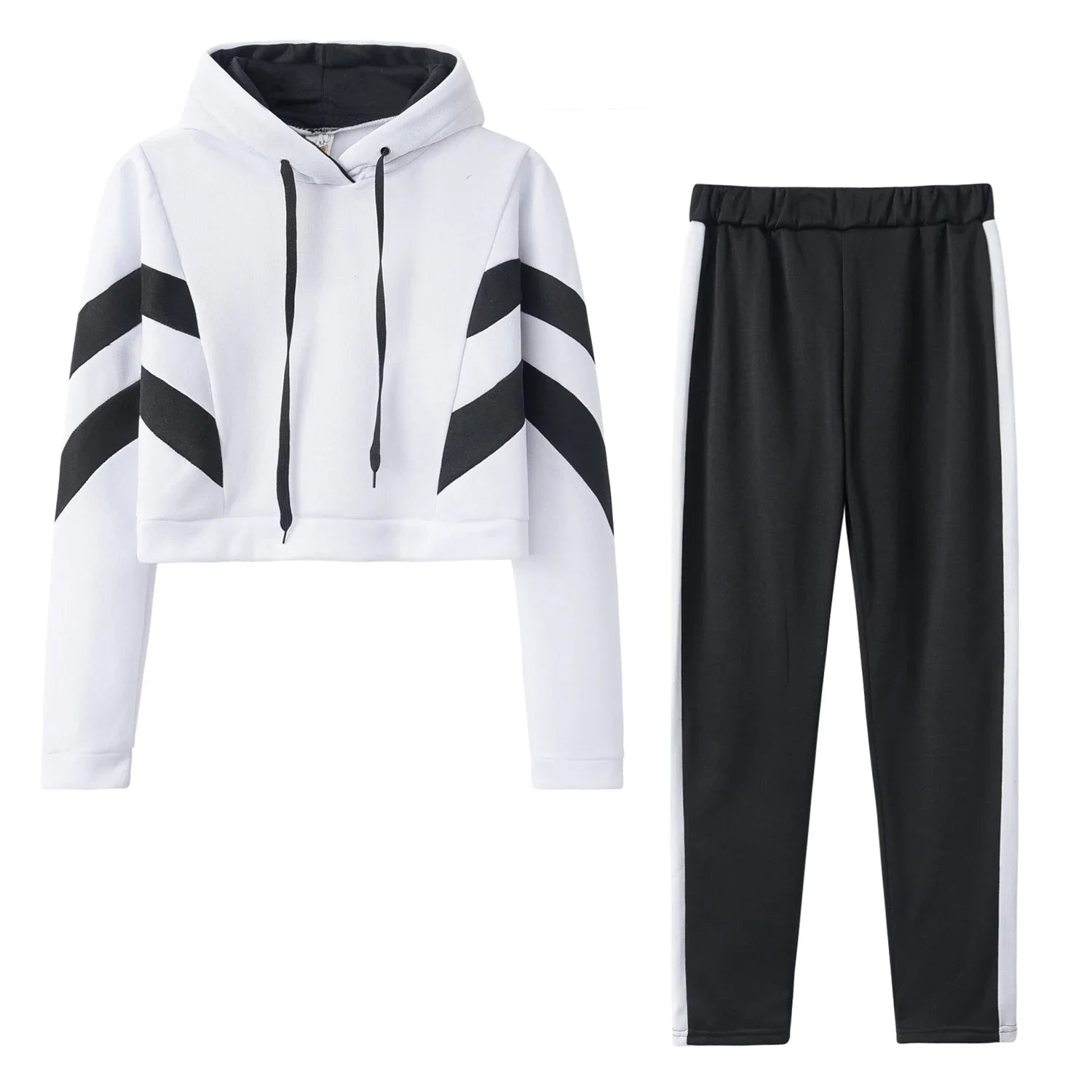 Deva - Trendy Dames Midriff Hoodie & Sweater Set