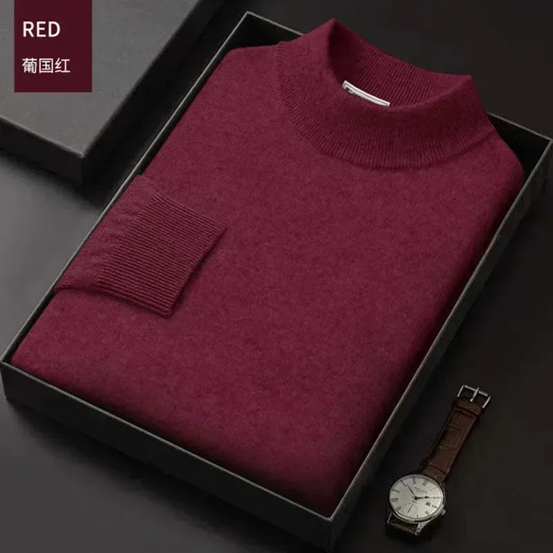 Chesky - Luxe heren trui van 100% zuivere wol met pokdalige kraag