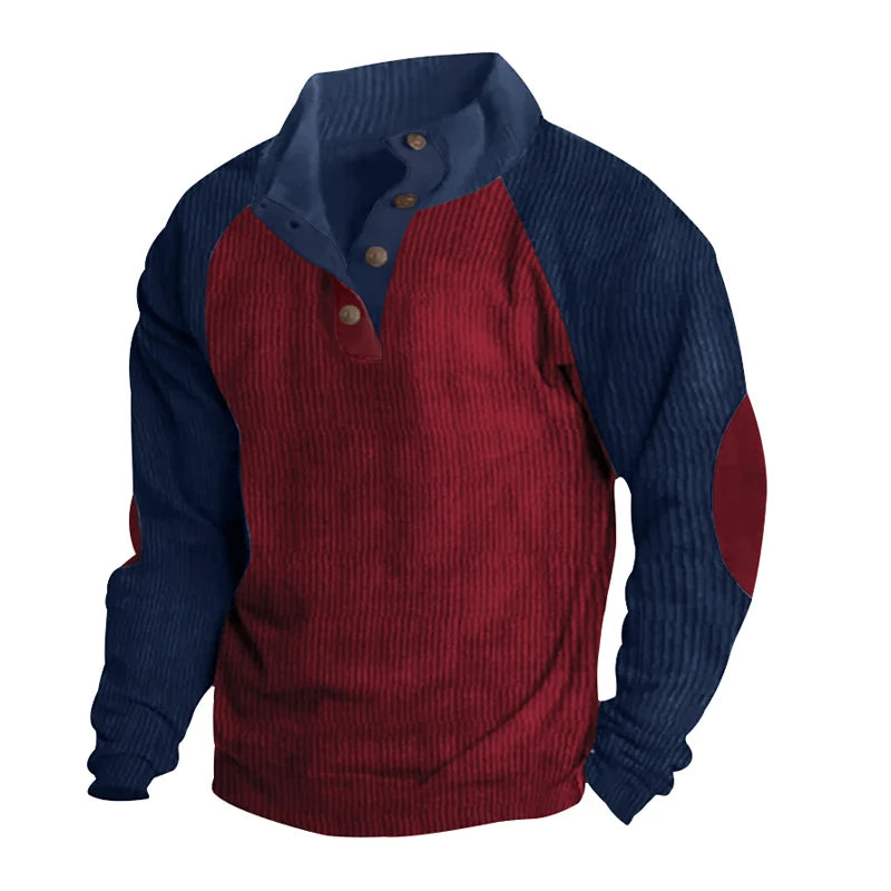 Blaise - Casual Corduroy Kleurblok Trui voor heren