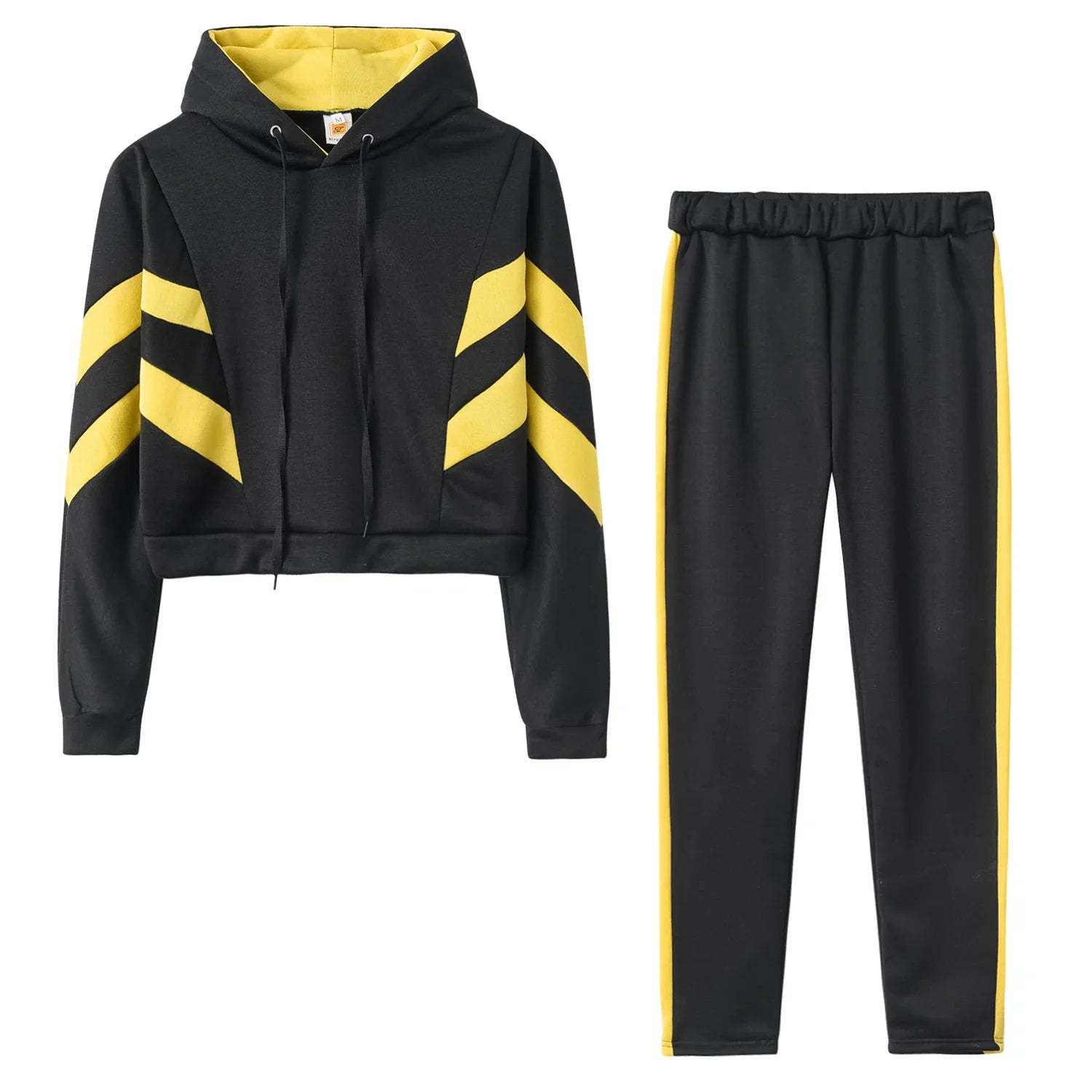 Deva - Trendy Dames Midriff Hoodie & Sweater Set