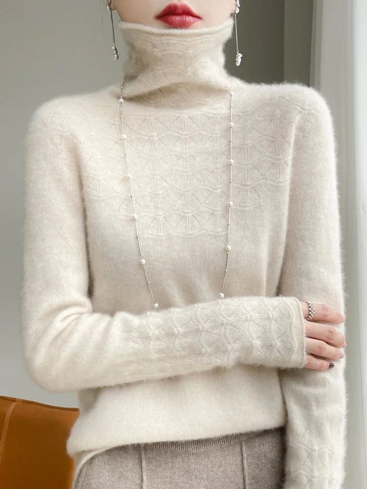 Josette - Trui met col van 100% Merino wol