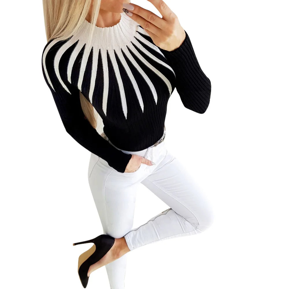 Vada - Vrouwen Trendy Bodycon Turtleneck Trui